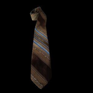 Via Ravenna Vintage Silk Necktie Browns & Blues